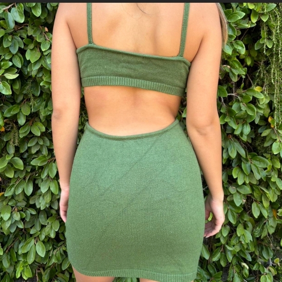 Verge Girl Green Bodycon Dress Plunge Neckline Cut Out - Picture 4 of 5